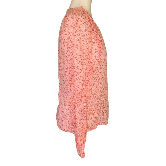 Banjanan Margot Ruffle Pink Floral Daisy Orchid Top - S - Picture 7 of 14